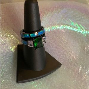 Beautiful emeralds with white sapphire emerald cut